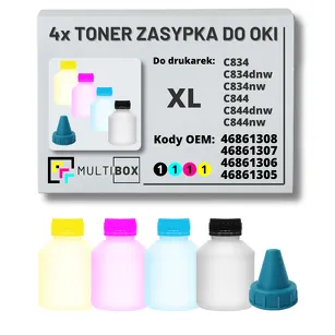 4-PAK Multibox Tonery zasypki do OKI C834 C844 XL 4x10,0K