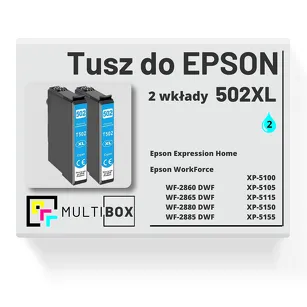 2-PAK Multibox Tusz do EPSON 502XL T02W2 C13T02W24010 cyan zamiennik