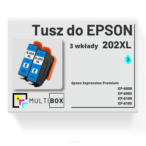 2-PAK Multibox Tusz do EPSON 202XL T02H24 T02H24010 cyan zamiennik