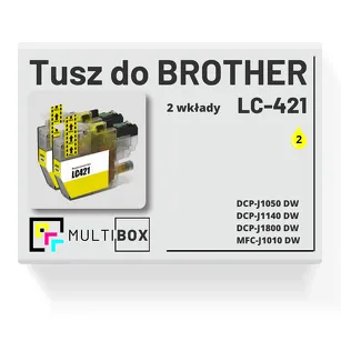 2-PAK Multibox Tusz do BROTHER LC421Y yellow zamiennik