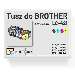5-PAK Multibox Tusz do BROTHER LC421 cyan / magenta / yellow / black zamiennik