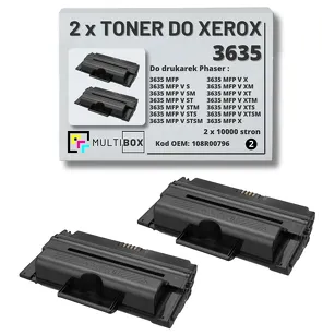 2-PAK Multibox Toner do XEROX 3635 108R00796 10K zamiennik