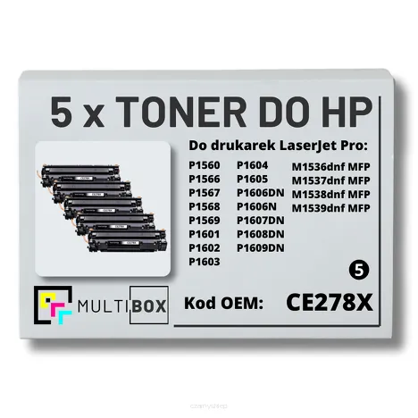 5-PAK Multibox Toner do HP CE278X 78X P1566 P1606 zamiennik