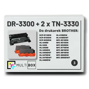 3-PAK Multibox 2x Toner + 1x Bęben do BROTHER TN3330 DR3300 zamiennik